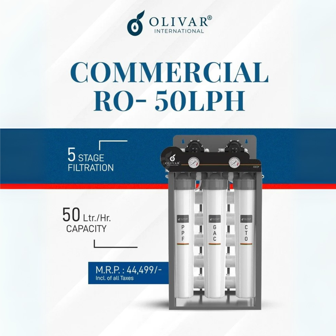 OLIVAR 50 LPH Commercial RO Plant