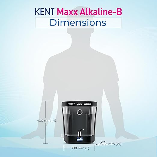 KENT Maxx Alkaline-B UV + UF + Alkaline Water Purifier  (Black)