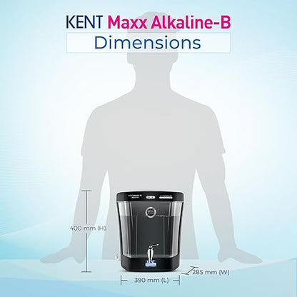KENT Maxx Alkaline-B UV + UF + Alkaline Water Purifier  (Black)