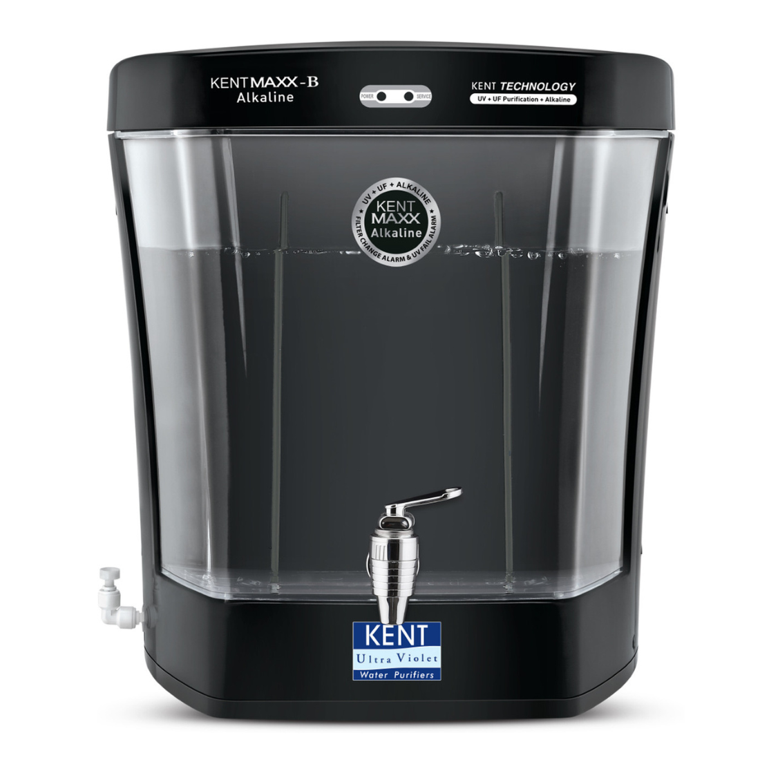 KENT Maxx Alkaline-B UV + UF + Alkaline Water Purifier  (Black)