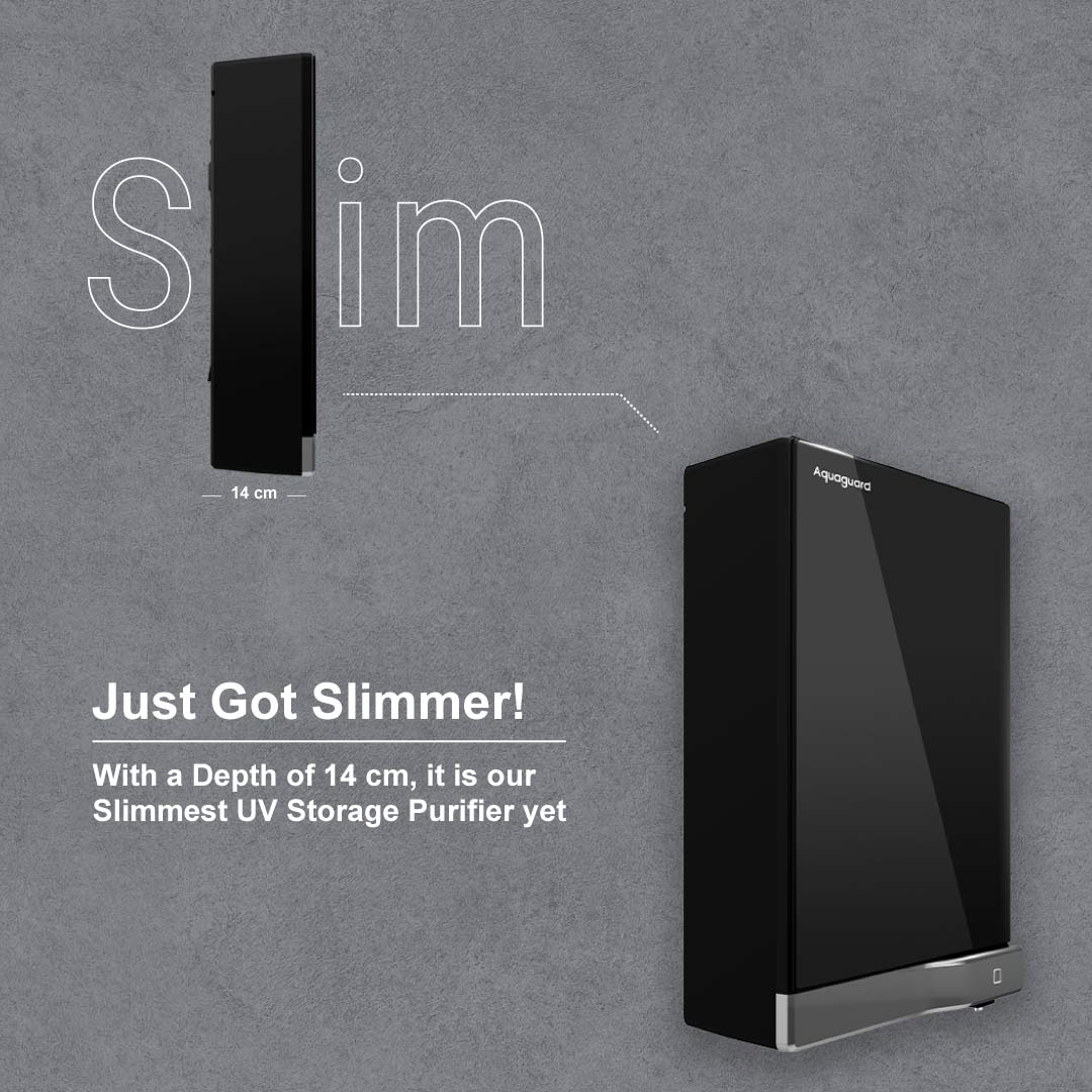 Aquaguard Slimtech Glass UV Storage Copper Water Purifier