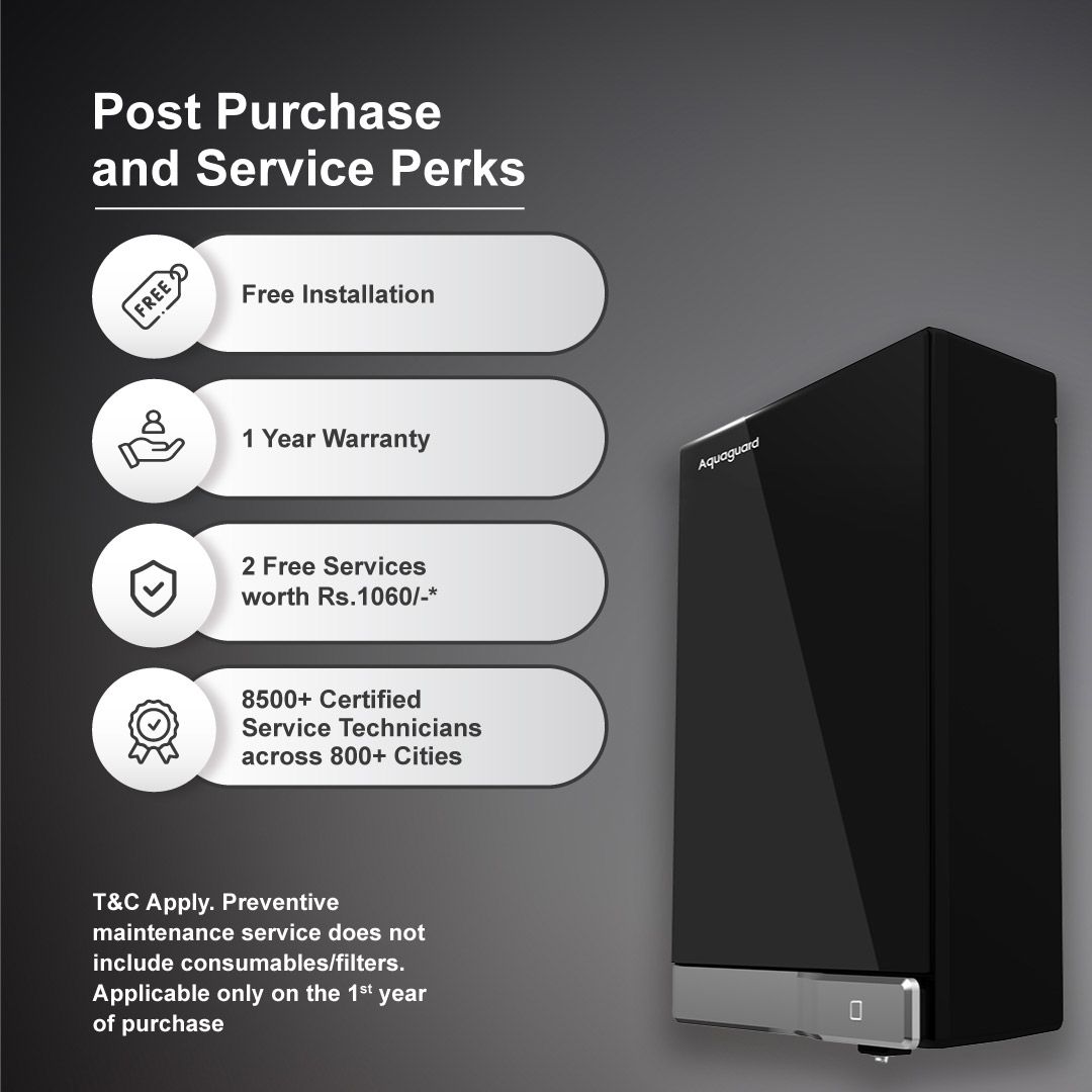 Aquaguard Slimtech Glass UV Storage Copper Water Purifier